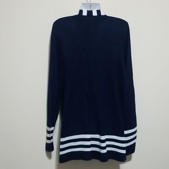 Blue Sweater Stripe Sweater Sz Large - Picture 5 of 7